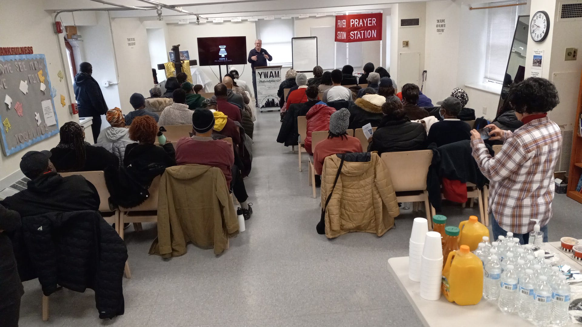 Participants attending a Prayer Station training session